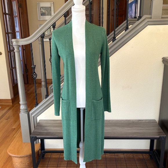 devotion by cyrus Sweaters - Devotion by Cyrus Green Open Front Women's Long Sweater Duster Size XS